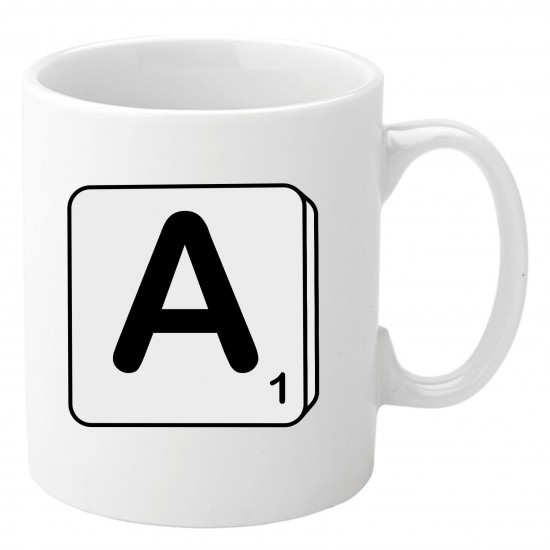 Personalised Mug - Scrabble (Black & White)